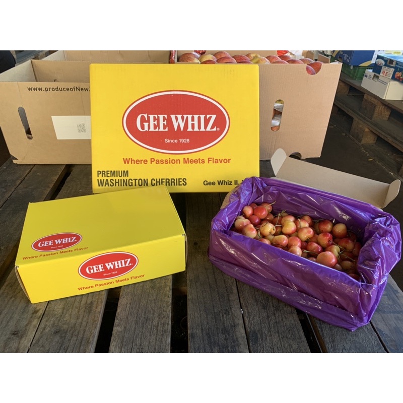 [GEE WHIZ]知名華盛頓農場，華盛頓白櫻桃，手工摘採白櫻桃，原裝箱4kg、禮盒裝2kg