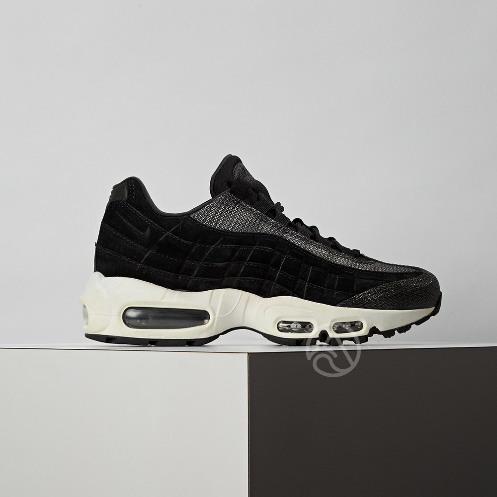 Nike Air Max 95 PRM 女 黑白 復古休閒鞋 807443-014 微瑕疵