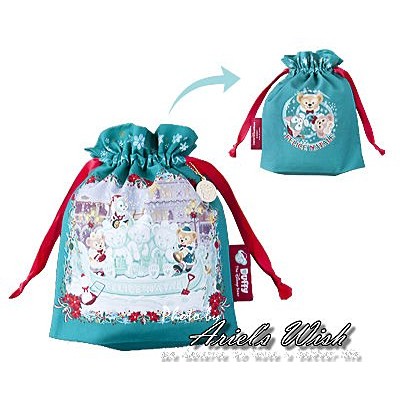 Ariel's Wish-東京迪士尼Duffy達菲熊Shelliemay雪莉玫傑拉東尼聖誕節雪人收納束口袋最後一個絕版品
