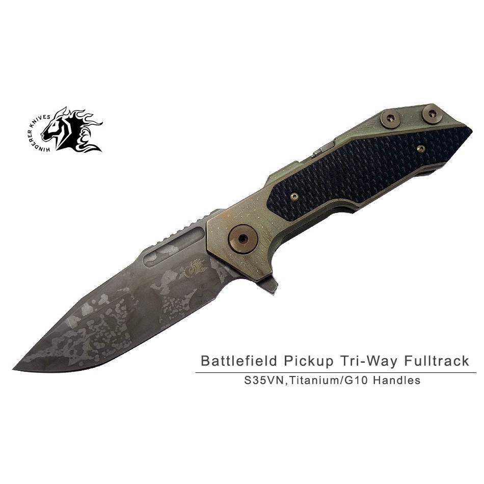 【angel 精品館 】Rick Hinderer Battlefield Pickup Tri-Way 鈦柄戰術折刀