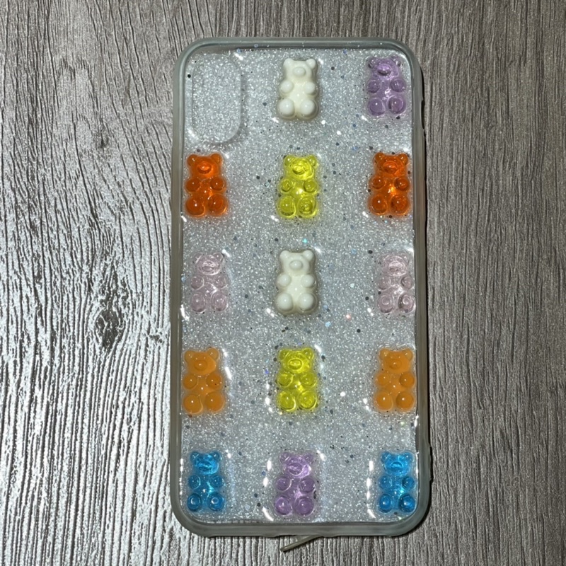 【現貨】【二手】iPhone XS 滴膠立體彩色小熊軟糖手機殼