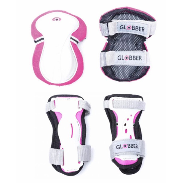 法國 GLOBBER 哥輪步 護具組 (粉)│護具│防護│防摔│腳踏車護具│直台輪護具│滑板車護具│護膝│兒童護具