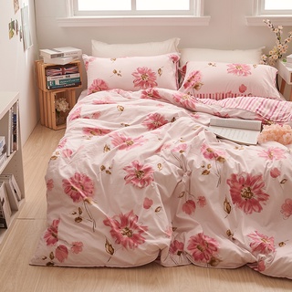 戀家小舖 台灣製床包 單人床包 床單 純愛花語 100%精梳棉 床包枕套組 40支精梳棉