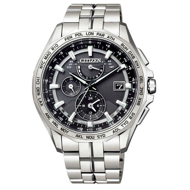 CITIZEN 星辰錶 AT9091-51H 高級時尚光動能電波鈦金屬腕錶 銀 43mm