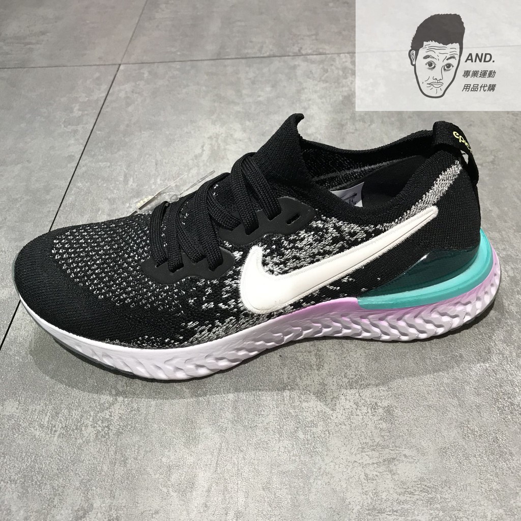 【AND.】NIKE EPIC REACT FLYKNIT 2 黑灰 藍紫 慢跑 休閒 編織 女款 AQ3244-014