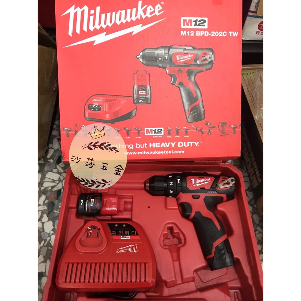 ∞沙莎五金∞美國Milwaukee 米沃奇 12V M12 BPD-202C 震動電鑽