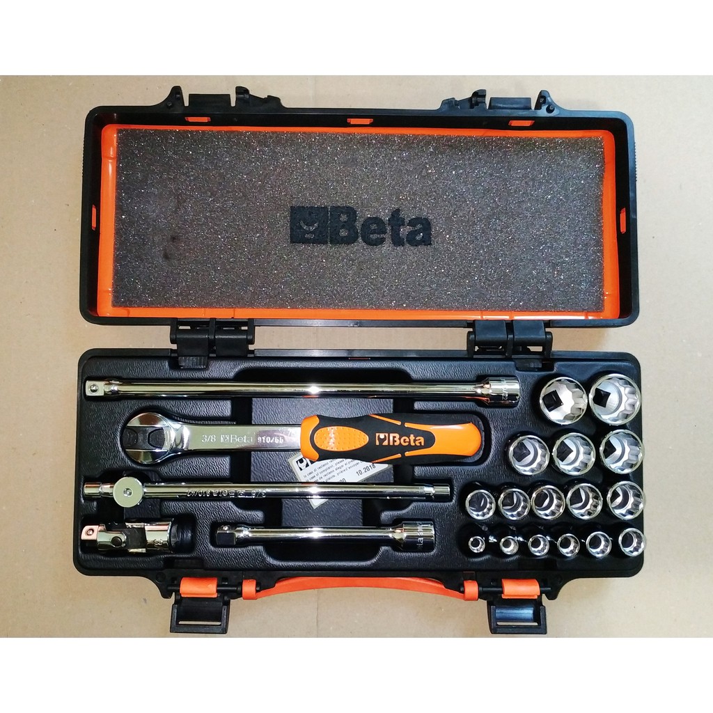 Beta 義大利製3 8 三分精美棘輪扳手套筒工具組21件72齒滑桿接桿原廠鐵盒motogp 蝦皮購物