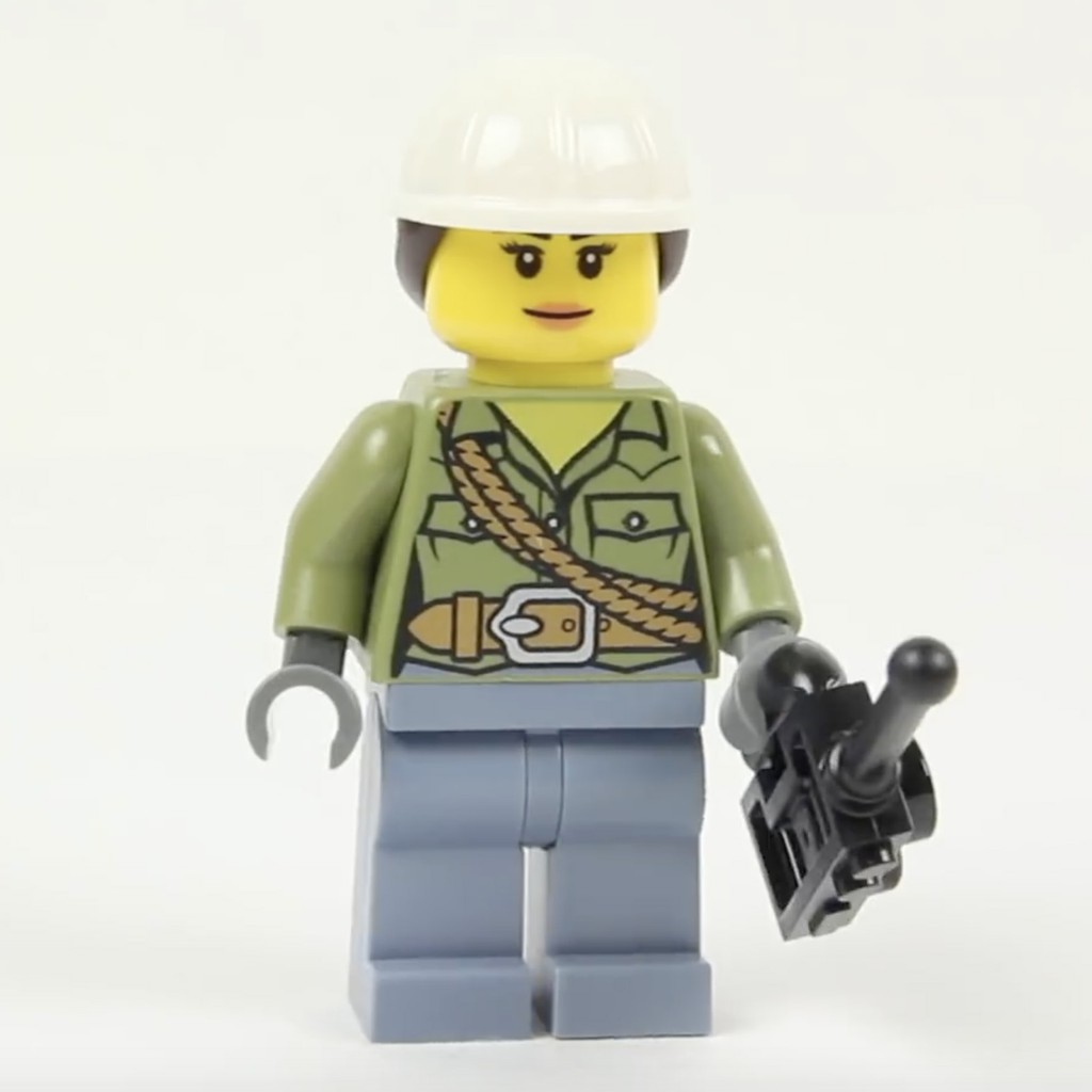 LEGO 60123 City 火山探險 女性 無線電 指揮人員 人偶 工人 Minifigure