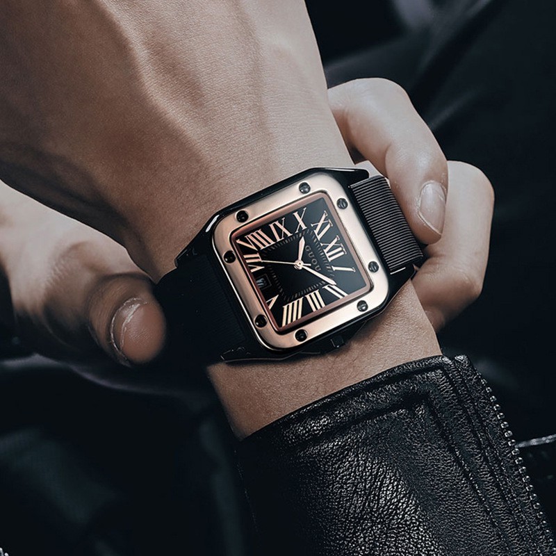 古歐 8154 GUOU  方形潮表矽膠手錶情侶對表 石英表羅馬刻度 潮流時尚表 學生手錶 女生禮物 男生禮物