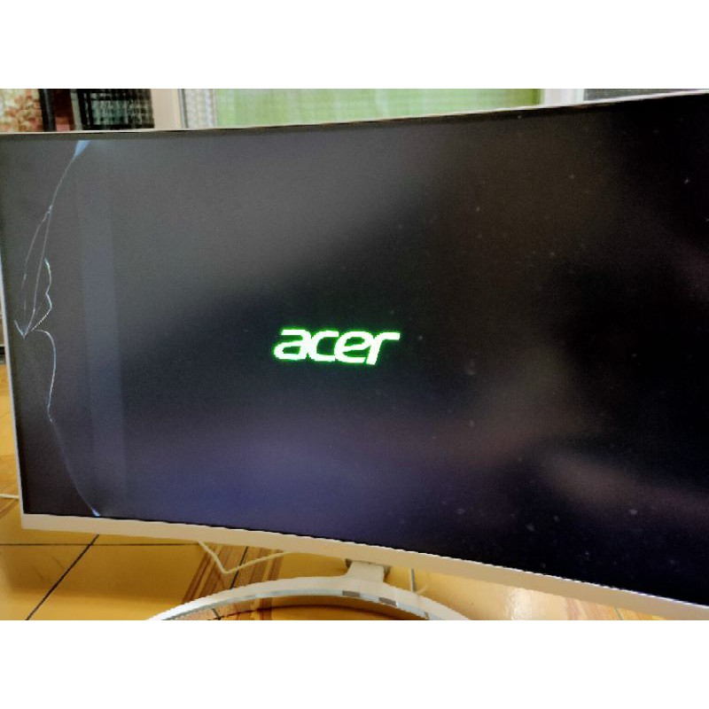 acer ed273 lcd 27吋 電腦螢幕 電視 右側 6/10破裂 還可用 保固內 含 電源線
