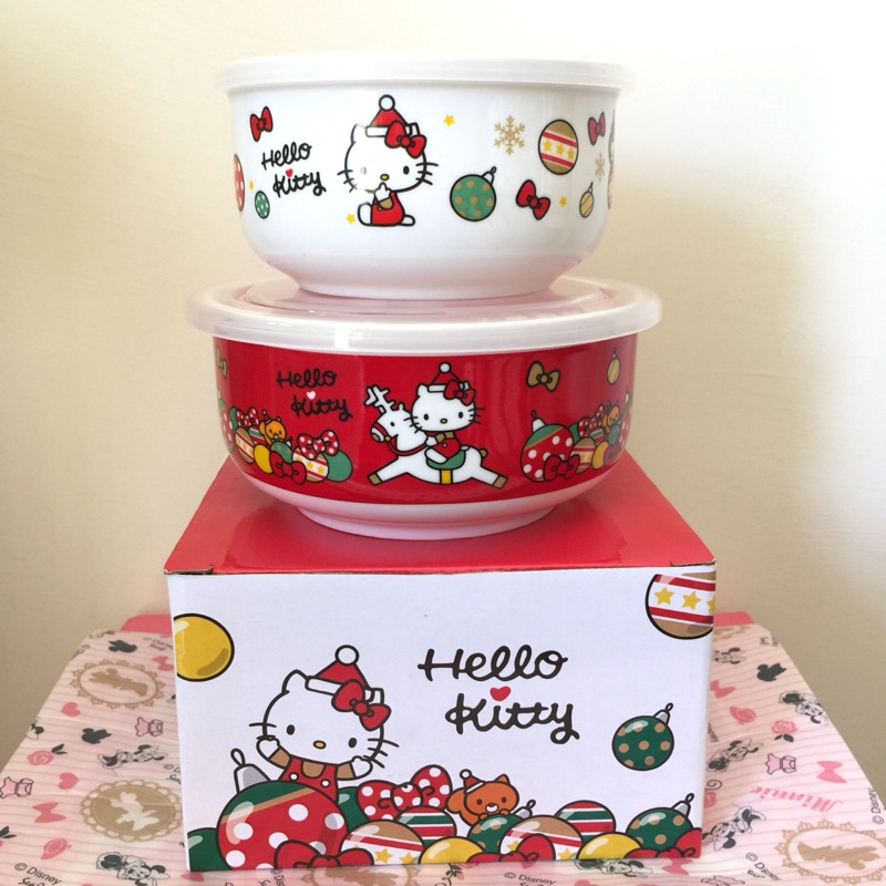 Hello Kitty 陶瓷保鮮碗.兩入一組