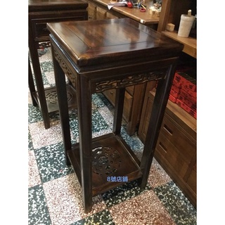 8號店鋪 森寶藝品傢俱d-13仿古傢俱n0017花臺系列 無抽花檯 雞翅木 寬40*40*88CM
