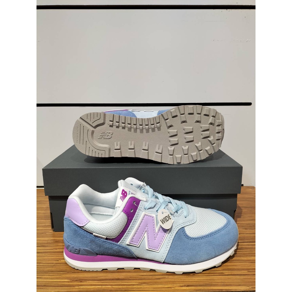 New Balance 休閒鞋 574 寬楦 藍 紫 童鞋 大童鞋 女鞋 NB 紐巴倫 GC574SL2W