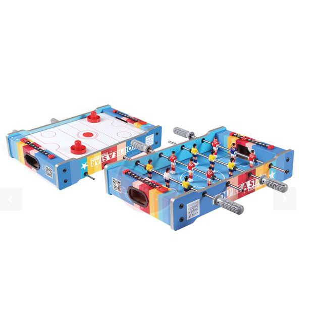【玩具倉庫】二合一足球+冰球(型號267-2N)▶️桌遊 木製桌上型足球台 足球桌 桌面 互動遊戲／雙人對戰 同樂 親子