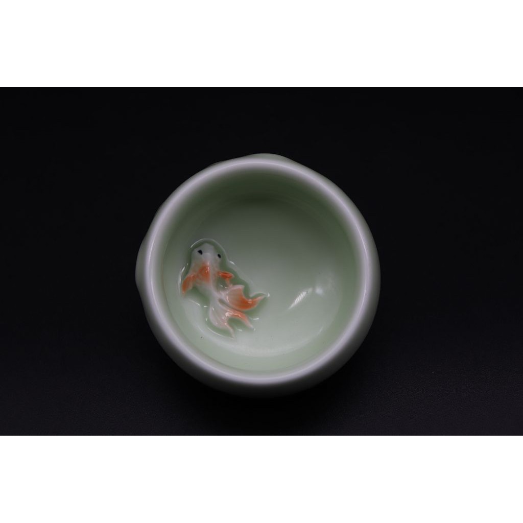 紅芳庭 台灣手作青瓷金魚杯泡茶杯品茗杯浮雕透光茶具台灣著作商標茶杯茶壺泡茶杯 蝦皮購物