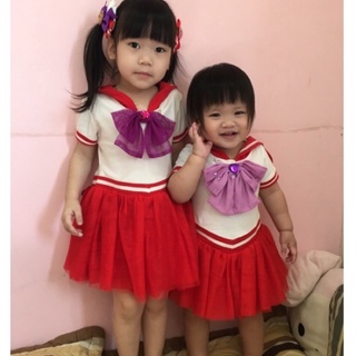 美少女戰士❤️火星仙子🔥紅色水手服紗裙洋裝100cm（版小