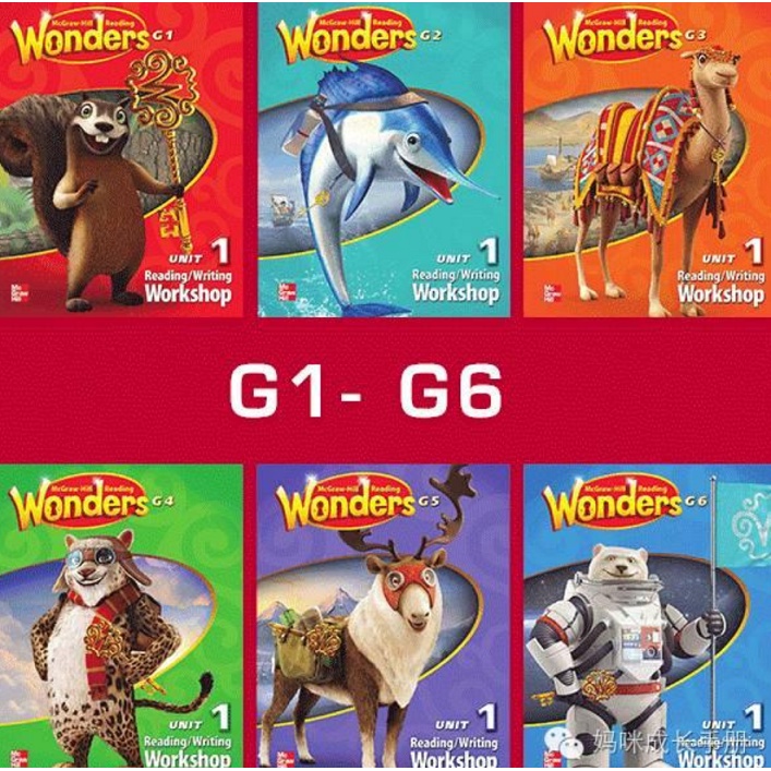 美國加州Wonders Reading Writing Workshop Grade1~Grade6 一套六本 實體教材