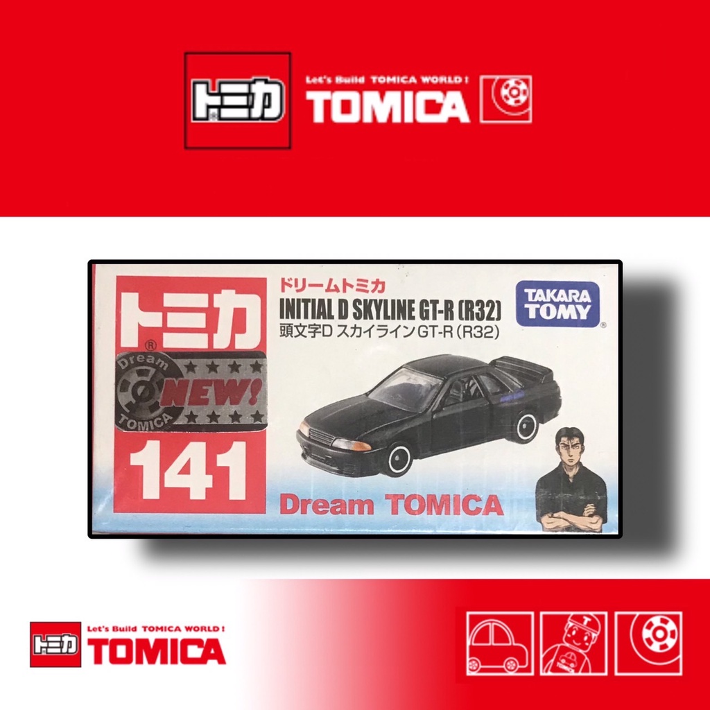 《兩津車庫》TOMICA 多美 NO. 141 頭文字D Dream INTIAL D SKYLINE GT-R 新車貼