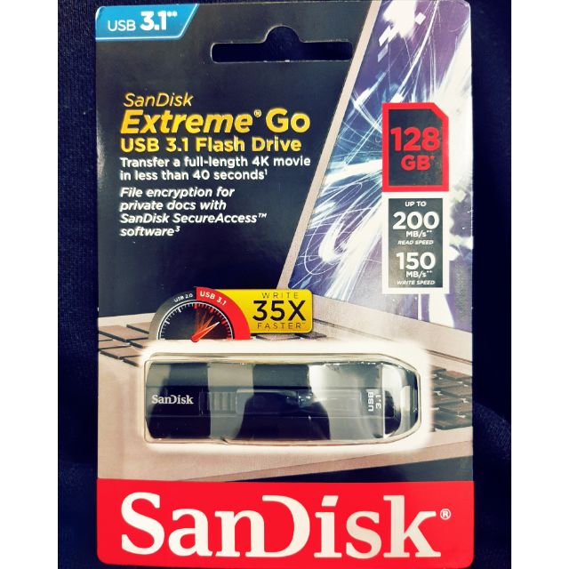 全新SanDisk 隨身碟 128G CZ800 128GB Extreme GO USB 3.1