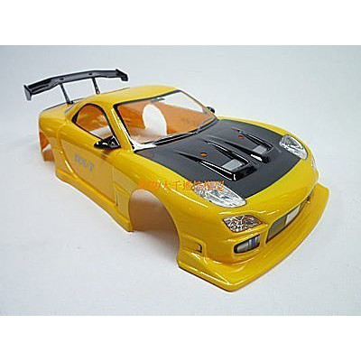 萬象遙控模型 COLT 1/10 200mm 房車車殼RX-7(黃) 甩尾式樣車殼(附燈罩)已噴漆完成