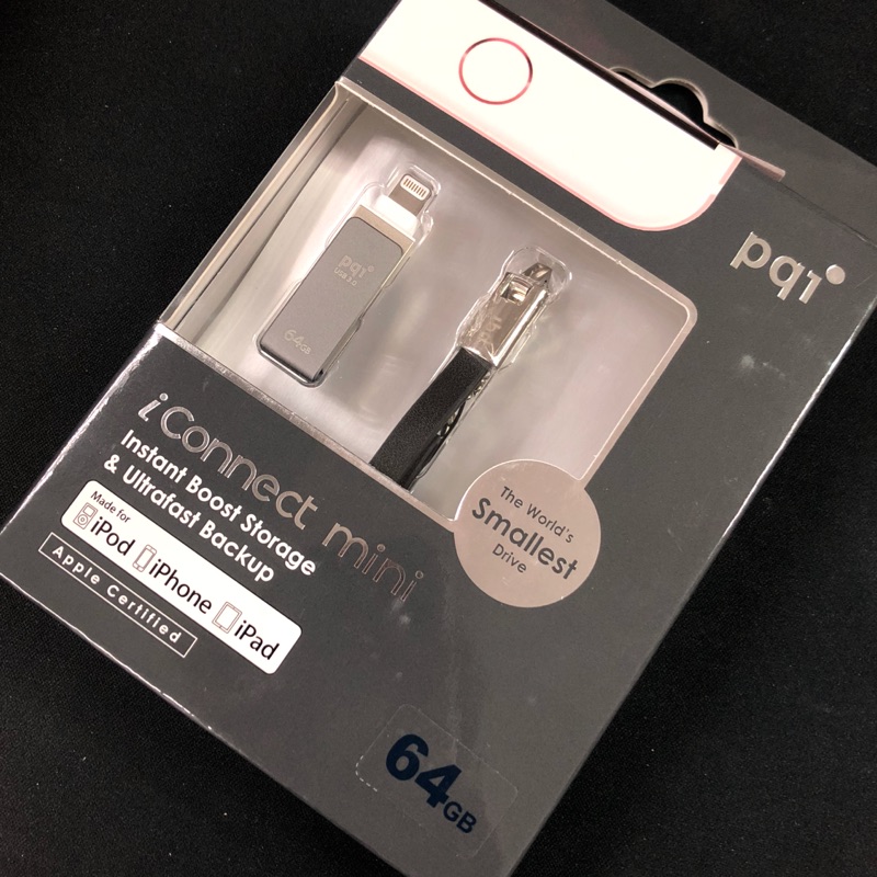 PQI iConnect mini 64GB USB 3.0 iPhone lightning 雙享碟 隨身碟 鐵灰