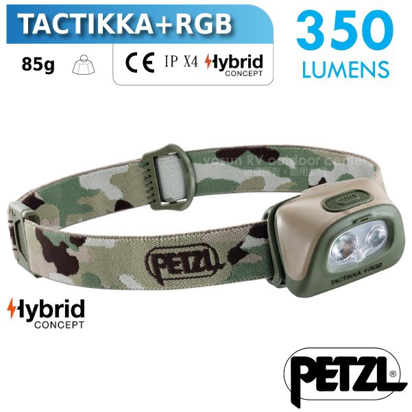 【法國 Petzl】送》TACTIKKA+RGB 超輕量戰術頭燈(350流明.IPX4防水)_迷彩_E089FA01