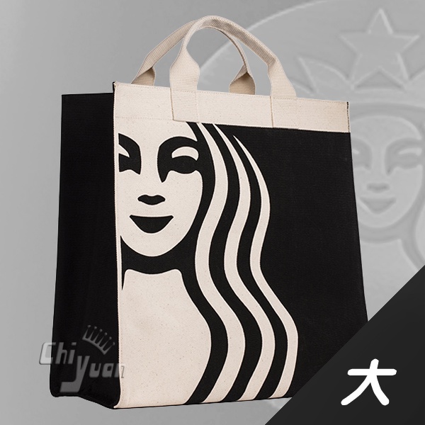 Starbucks 台灣星巴克 2022 經典黑Siren大提袋 帆布提袋 隨身提袋 禮袋 手提托特包 黑女神LOGO