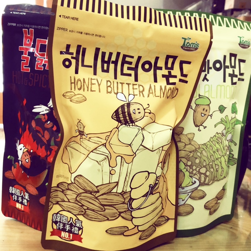 韓國進口Tom’s杏仁果～蜂蜜奶油味