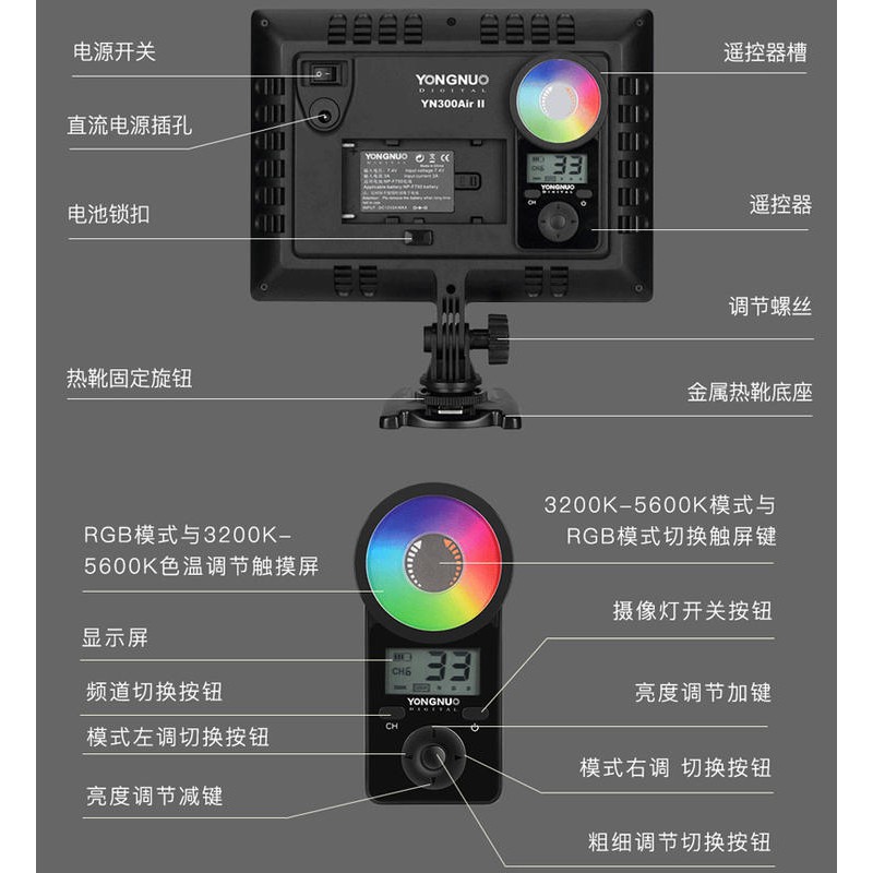 鋇鋇攝影YONGNUO 永諾YN-300-AIR II 機頂柔光LED持續燈RGB色燈可調色溫內附遙控器| 蝦皮購物 鋇鋇攝影YONGNUO 永諾YN-300-AIR II 機頂柔光LED持續燈RGB色燈可調色溫內附遙控器| 蝦皮購物