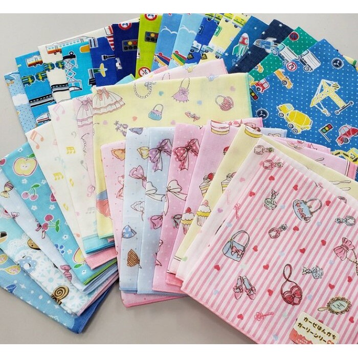 🇯🇵日本直送✈️ 現貨❗️日本製 100%純棉 兒童 小方巾 紗布巾 隨身攜帶 嬰幼兒 幼兒園 小學 手帕 口罩套