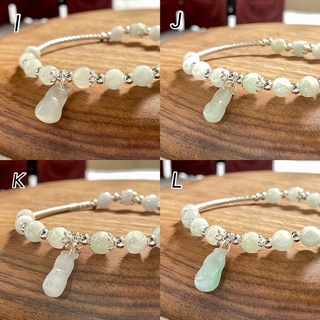 💗天然翡翠 緬甸玉A貨 冰蘋果綠福豆s925純銀管手鍊 s061I-L💗