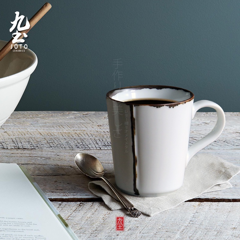 九土創意流釉咖啡杯手工歐式咖啡杯馬克杯牛奶杯陶瓷杯簡約創意咖啡杯早餐杯居家牛奶杯果汁杯麥片杯飲料杯花茶杯CFR0032
