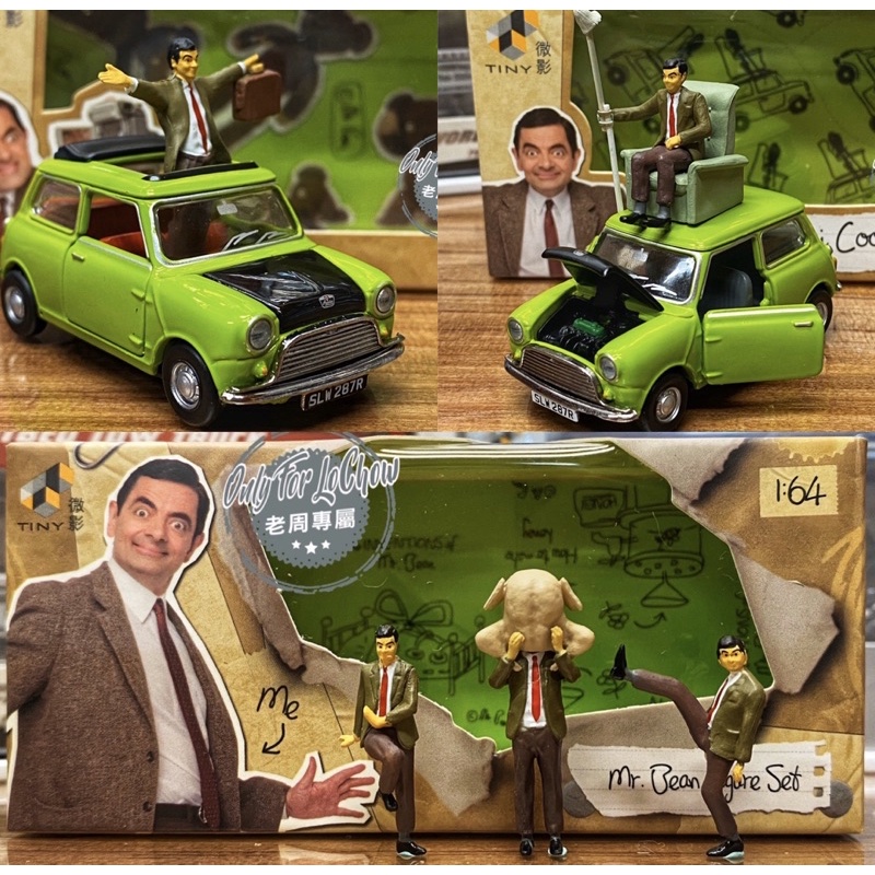 現貨 老周微影 特價 豆豆先生 Mr. Bean Mini Cooper 1/64 人偶 合金模型車 Tomica 多美