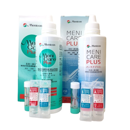 Menicon 目立康 清潔液250ml/瓶 MENICARE PLUS 硬式隱形眼鏡清潔 內含直立式水盒