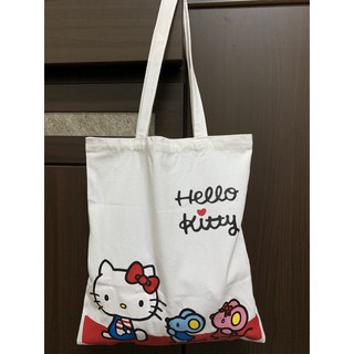正版Hello Kitty 帆布袋 白色帆布袋