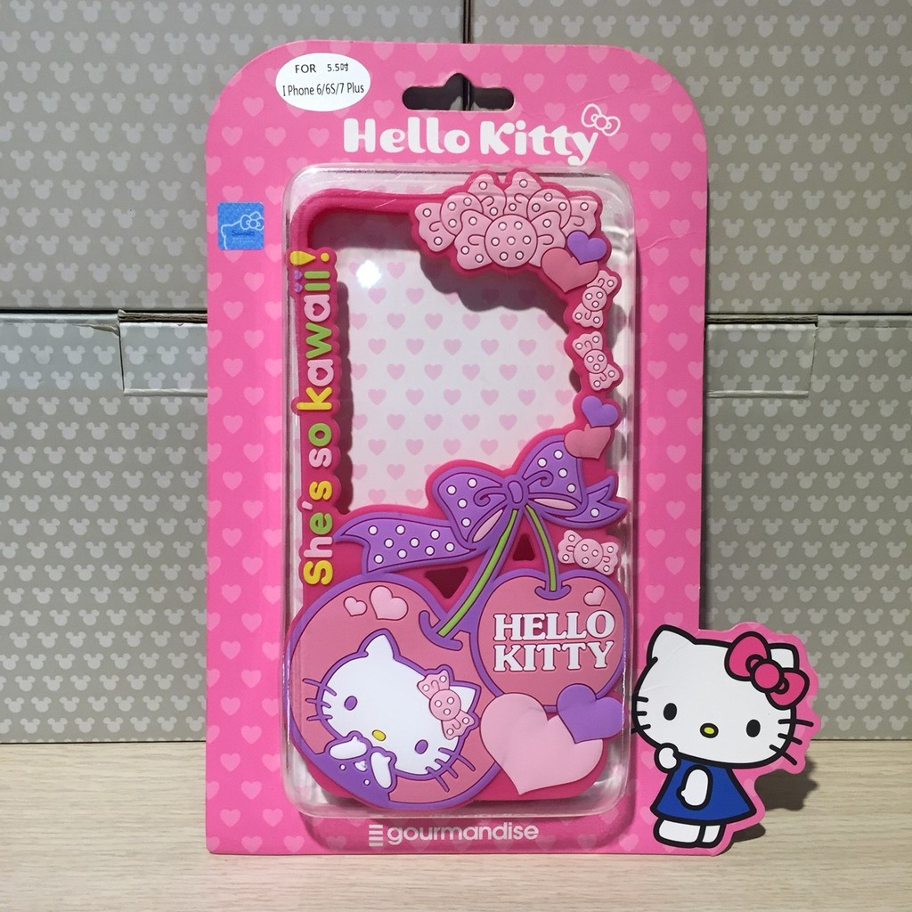 正版授權 三麗鷗 Hello Kitty 5.5吋 iPhone 6/6s/7/8 Plus 鏤空硅膠手機保護殼