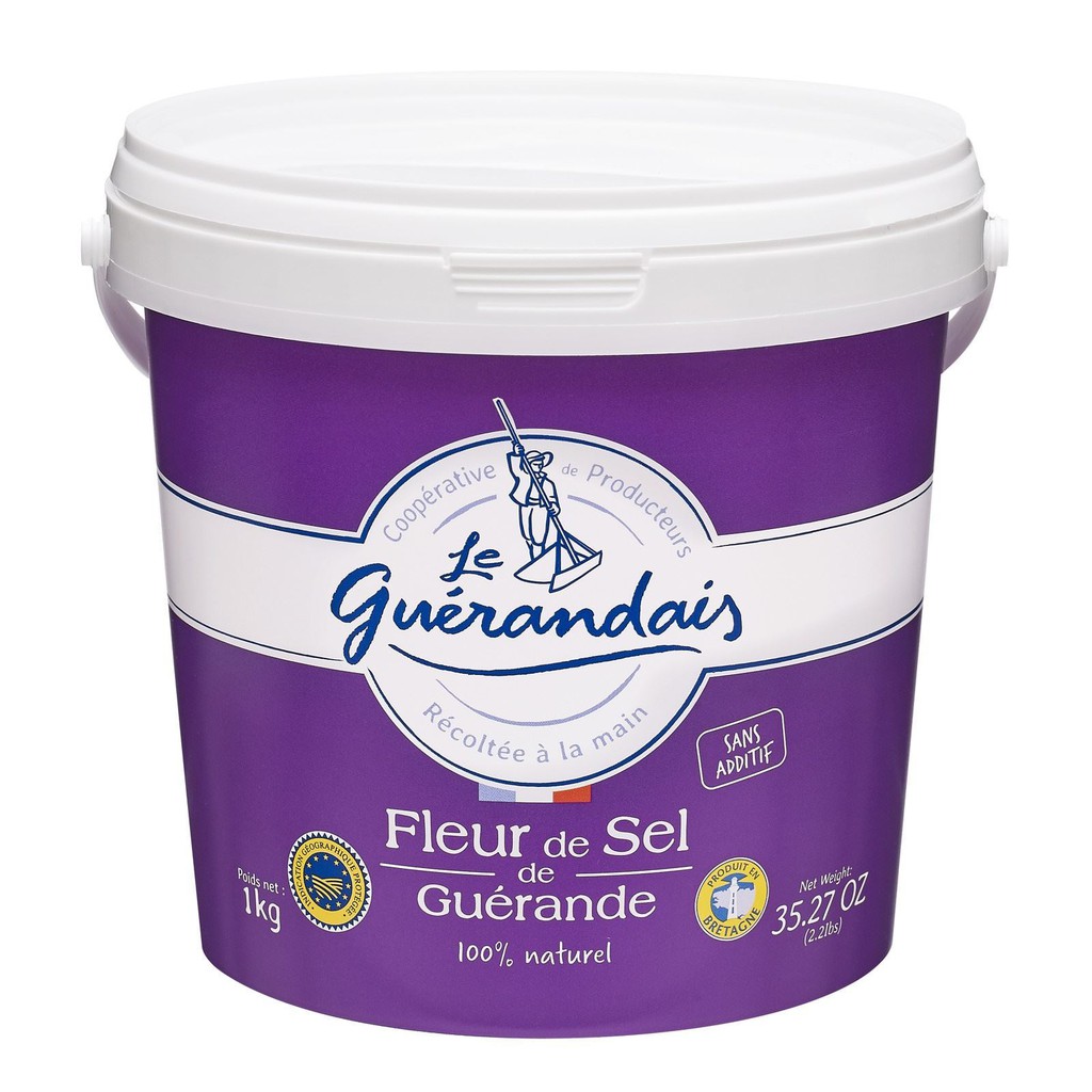 法國葛宏德天然鹽之花 帆布袋裝 1000公克  500公克 GUERANDE FLEUR DE SEL 1KG 500G