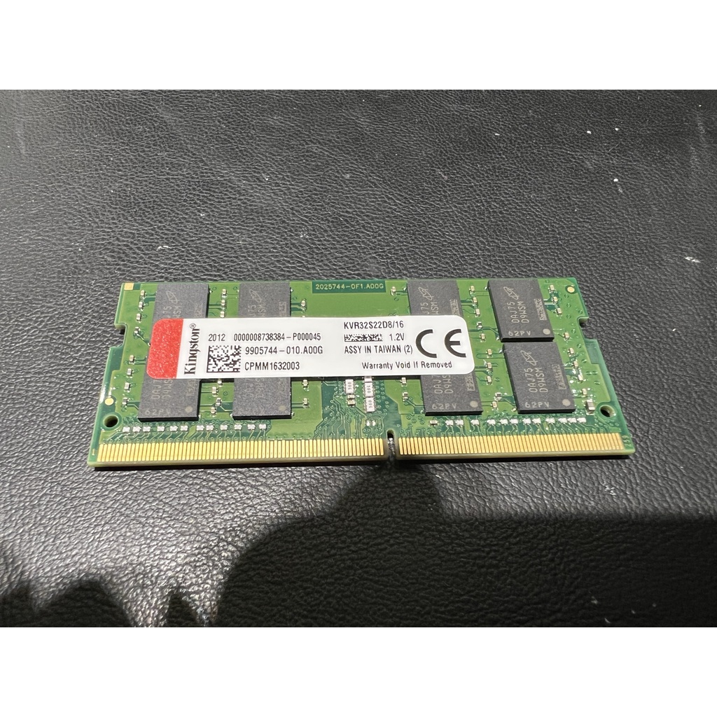 金士頓 Kingston DDR4 3200 16G NB 筆記型 KVR32S22D8/16 二手記憶體