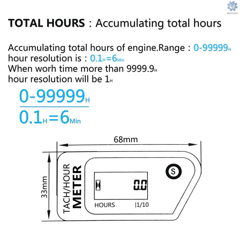 通用摩托車60000rpm 液晶數字時計防水可復位計時器無線振動 用於越野車atv 摩托車雪地摩托越野摩托車拖拉機 蝦皮購物