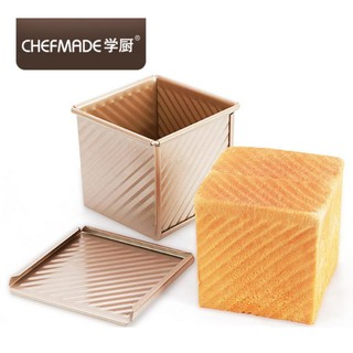 <烘焙廚房>Chefmade學廚 WK9318水立方波紋250g滑蓋吐司盒不沾有蓋吐司模底部有洞正方形wk9318現貨