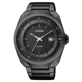 CITIZEN Eco-Drive 經典型男簡約風格腕錶/黑面黑鋼/43mm/AW1015-53E