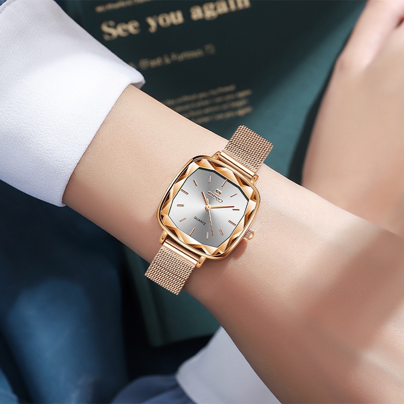 SENO辰諾品牌2021非機械手錶防水女士時尚小方表石英手錶