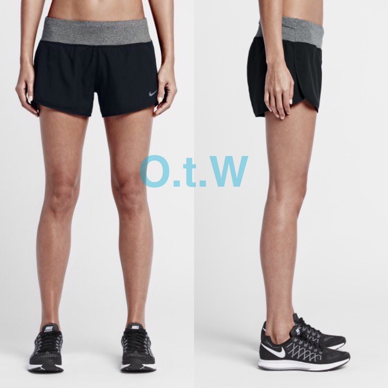 【O.t.W】二手！NIKE DRI-FIT快速排汗女專業慢跑短褲運動短褲附內裡 素黑色XS號 $1480↘$399