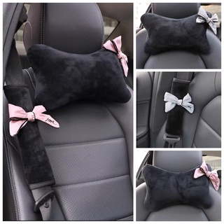 ❤️新品❤️車載 車用 汽車 頭枕 骨頭枕 護頸枕 靠枕 枕頭 護枕 護肩套 安全帶套 安全帶護套．蝴蝶結 love