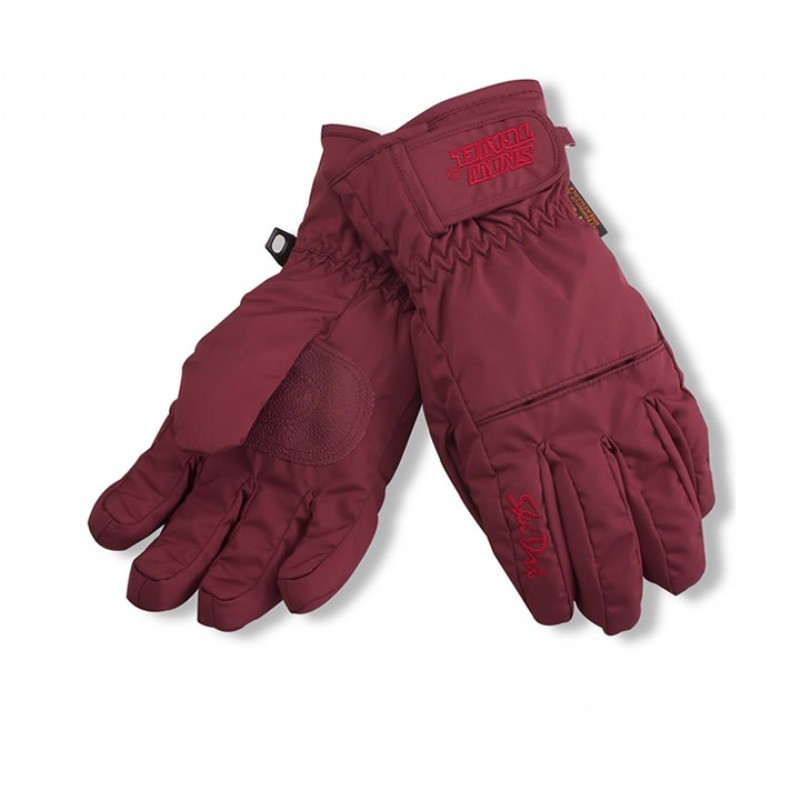 SNOWTRAVEL SKI-DRI防水透氣超薄型手套 (酒紅色)[款式:STAR006-BGN]
