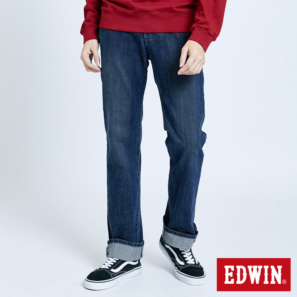 EDWIN FLEX高腰直筒牛仔褲(中古藍)-男款