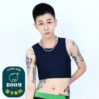 臺北西門【PAR.T】BOOM 萊卡排扣束胸內衣-黑/白 新三代布料升級 速乾 涼感束胸 親膚 輕薄舒適 彈性吸排布