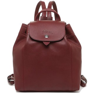 100%正品 Longchamp le pliage cuir XS 小羊皮 後揹包 酒紅色 預購