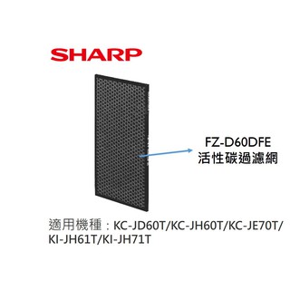 SHARP 夏普 活性碳過濾網 FZ-D60DFE 適用：KC-JD60/70T-W