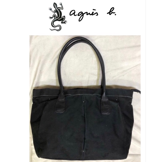 【現貨】👜 二手 Agnes b 日本精品 帆布大托特包 側背包👜